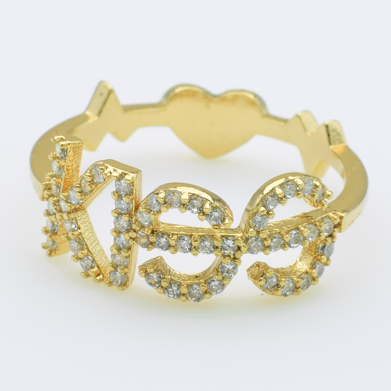 XUPING Кільце Позолота 18к з білими цирконами Ширина 0.8см, Розмір 17, фото 1