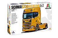 Сборная модель грузового автомобиля Scania S730 HIGHLINE 4x2 в масштабе 1/24. ITALERI 3927