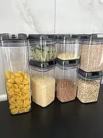 Пластиковые банки для хранения круп набор 7 шт , Герметичные контейнеры для хранения пищевых продуктов ССС