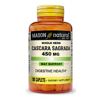 Травы Mason Natural Каскара Саграда, 450 мг, Cascara Sagrada, 100 каплет (MAV14041)