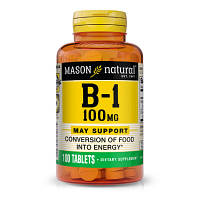 Витамин Mason Natural Витамин B1 100 мг, Vitamin B1, 100 таблеток (MAV05651) - Топ Продаж!