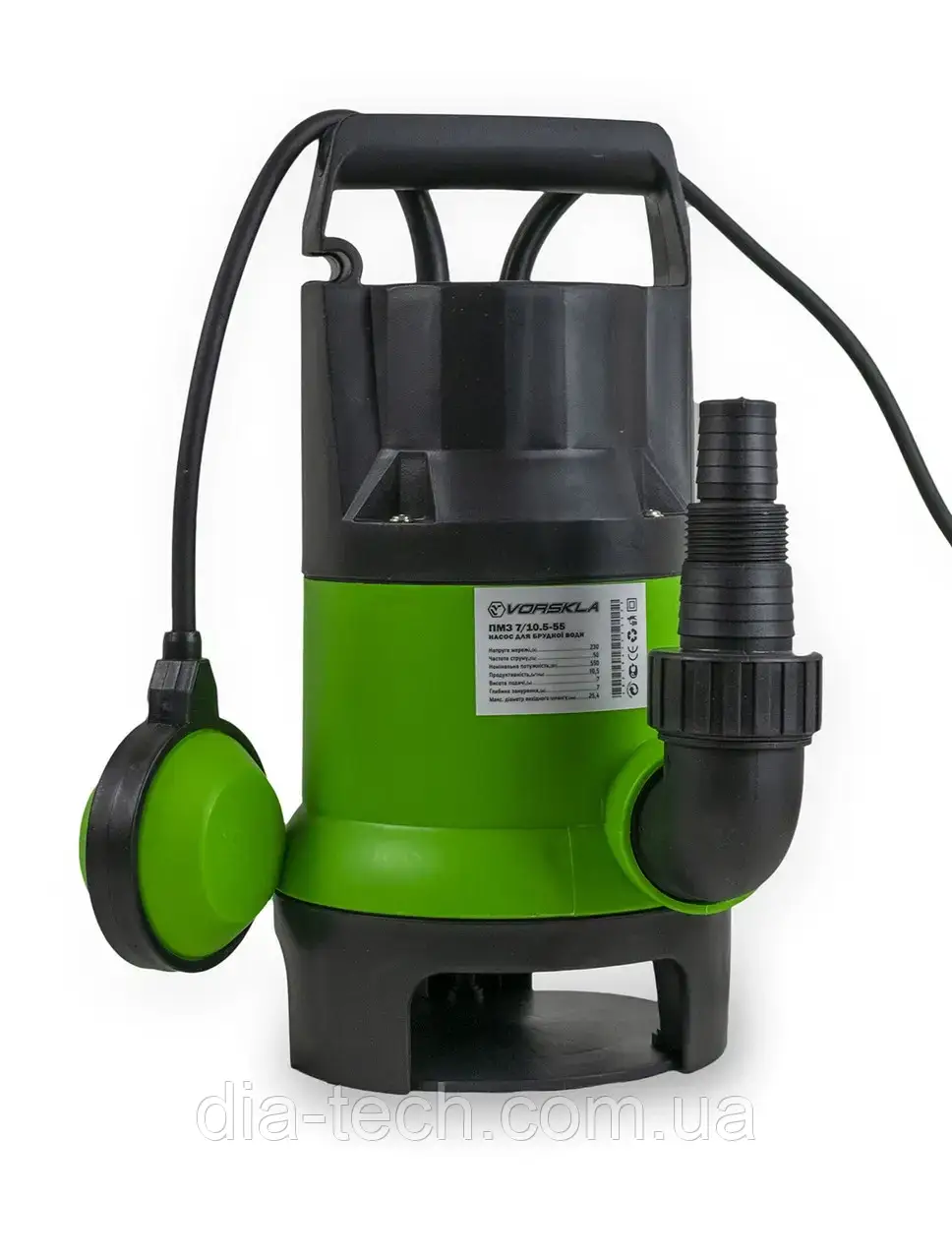 НАСОС ЕЛЕКТРИЧНИЙ ДЛЯ БРУДНОЇ ВОДИ VORSKLA ПМЗ 7/10.5-55, фото 1