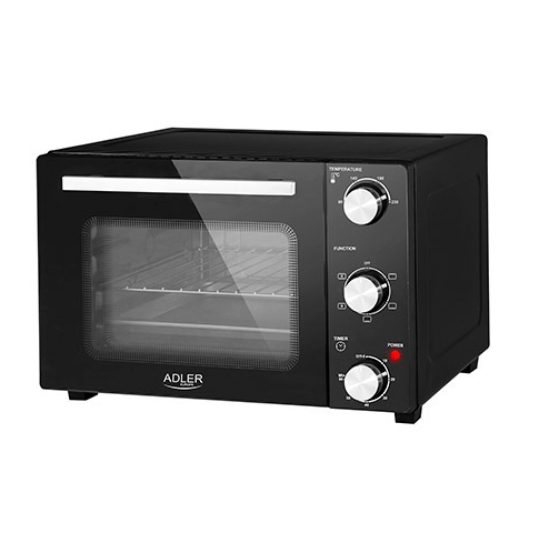 Електрична духовка Adler AD 6024 22л. 1300вт. Конвекція, Таймер, Підсвічування, 5 режимів Чорна