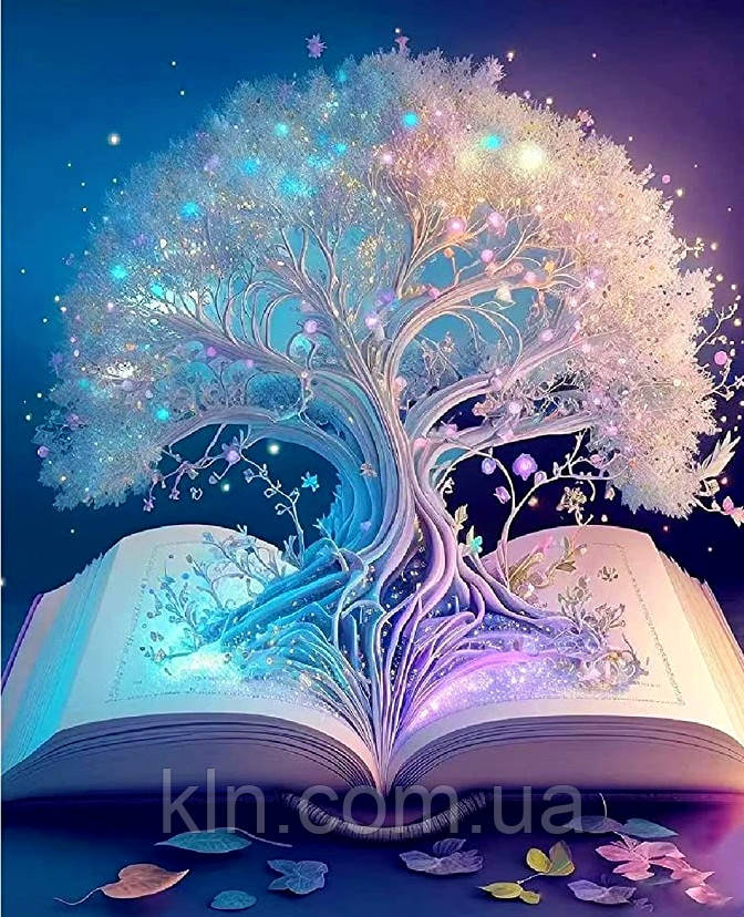 Алмазна вишивка на підрамнику Мудрість книги (+ голограмні стрази) 40 х 50 см (арт. TNG1603), фото 1