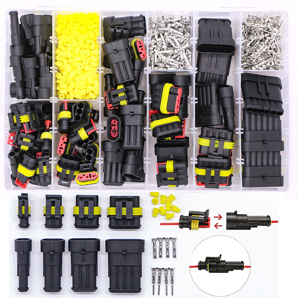 Комплект 1004 роз'ємів і гнізд 1-6PIN (тато-мама) водонепроникні конектори IP68