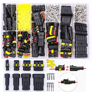 Комплект 1004 роз'ємів і гнізд 1-6PIN (тато-мама) водонепроникні конектори IP68, фото 1