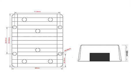 Універсальний модуль перетворювач/стабілізатор/конвертер DC-DC 12В - 48В 8А IP68, фото 2