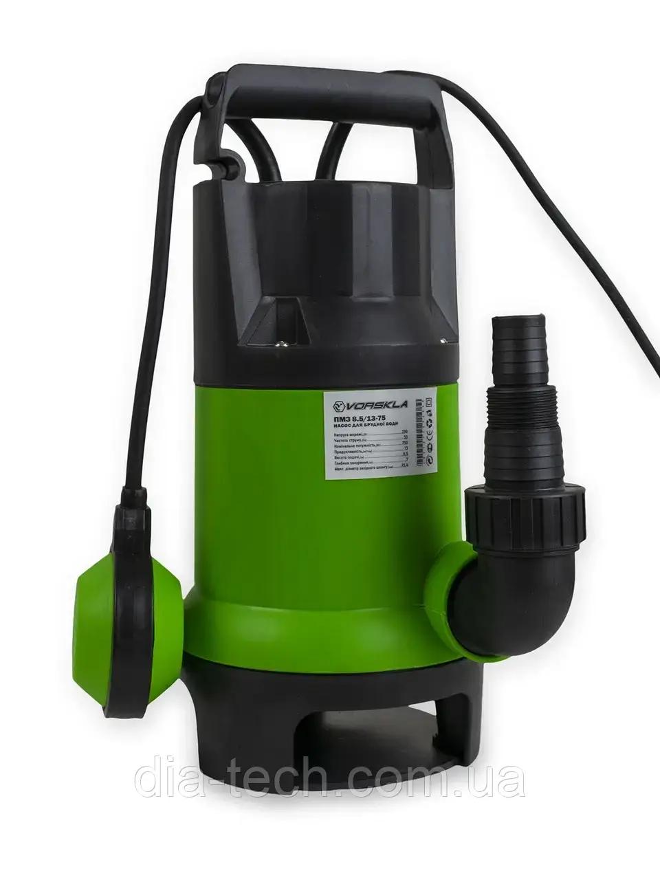 НАСОС ЕЛЕКТРИЧНИЙ ДЛЯ БРУДНОЇ ВОДИ VORSKLA ПМЗ 8.5/13-75, фото 1