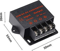 Універсальний модуль перетворювач/стабілізатор/конвертер DC-DC 18-35В - 5В 5А, фото 4