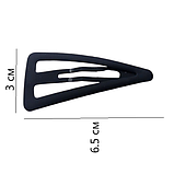 Набір 2 шт Шпильки для волосся трикутник матовий Fashion 6.5 см (Чорний) тік-так хлопушки, фото 3