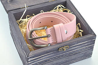 Стильний жіночий ремінь шкіра рожевий подарунок для дівчини | від 80 до 140 см