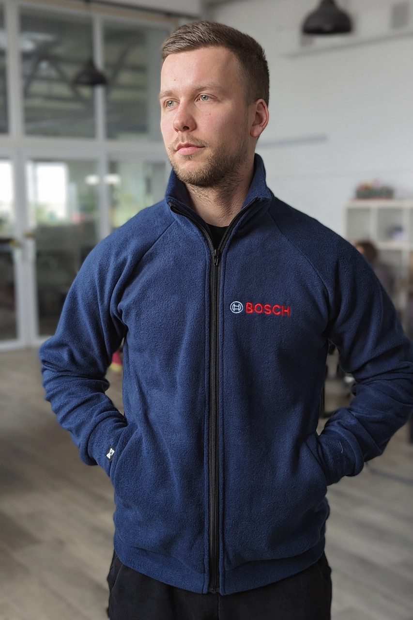 Флісова кофта Synevyr 260 з вашим Логотипом Темно синя