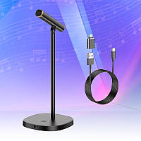 Настільний дротовий мікрофон USB Type-C AUX 3.5mm для ПК комп'ютера HOCO LI6