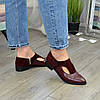 Жіночі бордові туфлі з гострим носком на низькому ходу, натуральна шкіра та замша. 41 розмір, фото 3