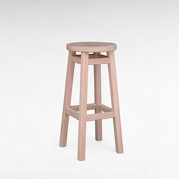 Високий барний стілець з дерева для барів, пабів, кафе, кухні Табурет круглий дерев'яний ПАБ Стандарт h75