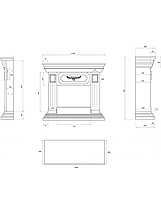 Підлоговий декоративний електрокамін обігрівач з порталом, камінокомплект Aflamo RIVIA + LED 60 3D 102 см, фото 4
