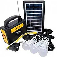 Портативная универсальная солнечная станция Solar Power Light System AT-9006A черный