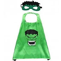 Карнавальный костюм детский плащ и маска для мальчиков от 2 до 6 лет зеленый