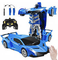 Машинка трансформер на пульте Lamborghini Robot Car Size HA-120 синий