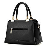 Уцінка Жіноча сумка чорна з брелком класична невелика, фото 7