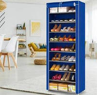 Тканинна шафа для взуття на 9 поличок Shoe Cabinet Shoe Rack YQF-1190 NM-4 синій