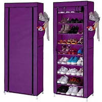 Тканевый шкаф для обуви на 9 полочек Shoe Cabinet Shoe Rack YQF-1190 NM-4 фиолетовый