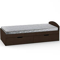 Ліжко з матрацом и ящиками 90+2 венге темний Компаніт (94х204х95 см)