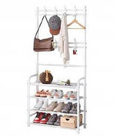 Вешалка для одежды и обуви 2 в одном черный NEW SIMPLE FLOOR CLOTHES RACK