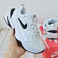 Nike M2 Tekno Білі з чорним, шкіра кросівки найк текно кроссовки