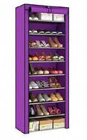 Тканевый шкаф для обуви на 9 полочек Shoe Cabinet Shoe Rack YQF-1190 NM-4 фиолетовый