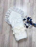 Конверт на виписку з мереживом блюмарін демісезонний