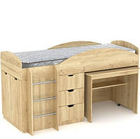 Кровать с матрасом Универсал дуб сонома компанит (194х89х106 см)