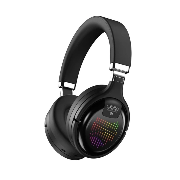 Bluetooth-гарнітура XO BE18 Black Стильні чорні навушники Навушники бездротові з підсвічуванням