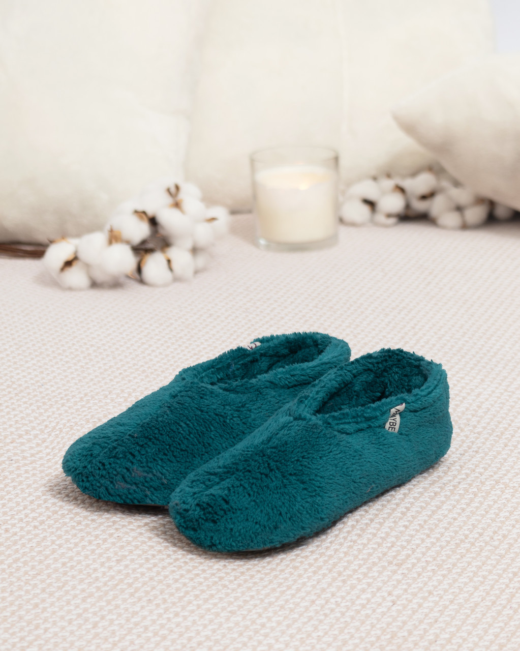 Капці-балетки домашні махрові Темно-бірюзовий, фото 1