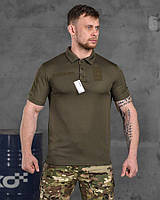 Тактическая футболка Coolpass олива, Мужское армейское поло на весну одежда для ВСУ