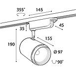 Трековый прожектор ECOLED WS-510/30W 15°/24°/40°, 3000K/4000K/5000K, фото 5