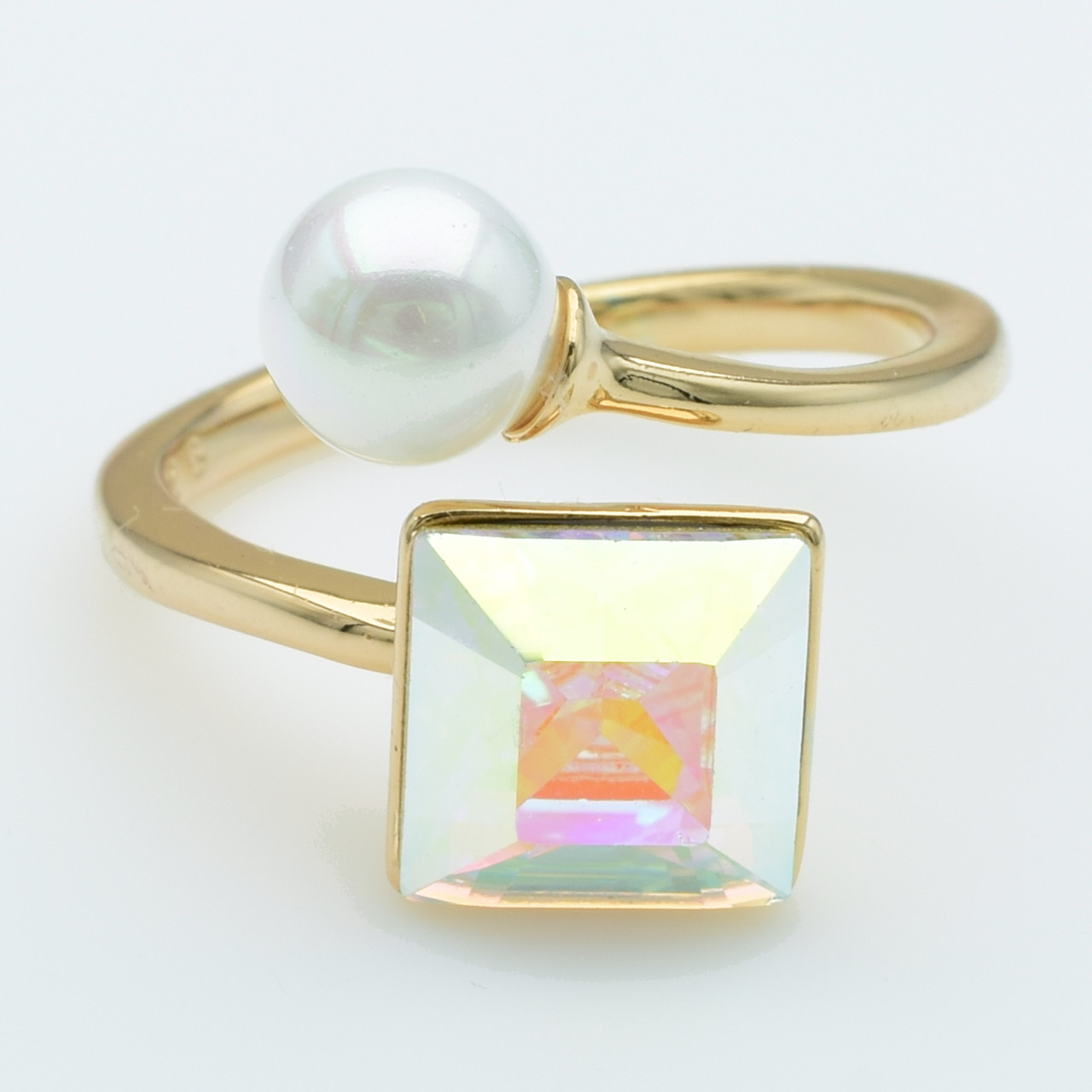 XUPING Кільце Позолота 18к Swarovski, Висота 1.5см, Розмір 16.5