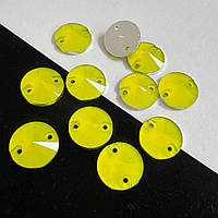 Пришивные акриловые риволи Neon Yellow 12mm*1шт
