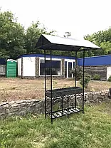 Мангал із дахом і дровницею на 12 шампурів 4 мм TUV, фото 4