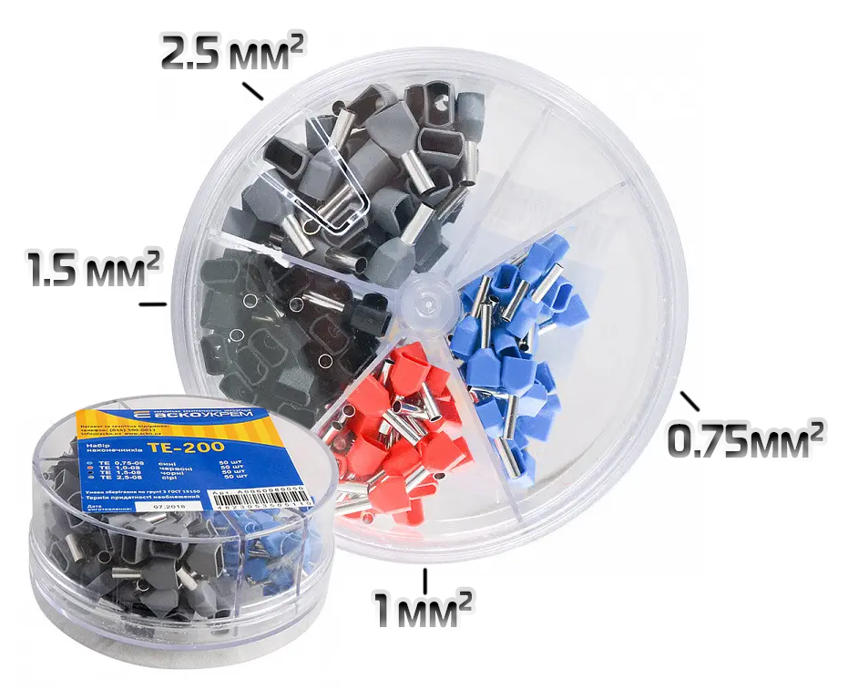 Набір наконечників з ізоляцією TE-200 АСКО-УКРЕМ (A0060080050), фото 1