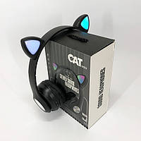 AS Наушники накладные беспроводные ST37M со светящимися кошачьими ушками. Цвет: черный cd