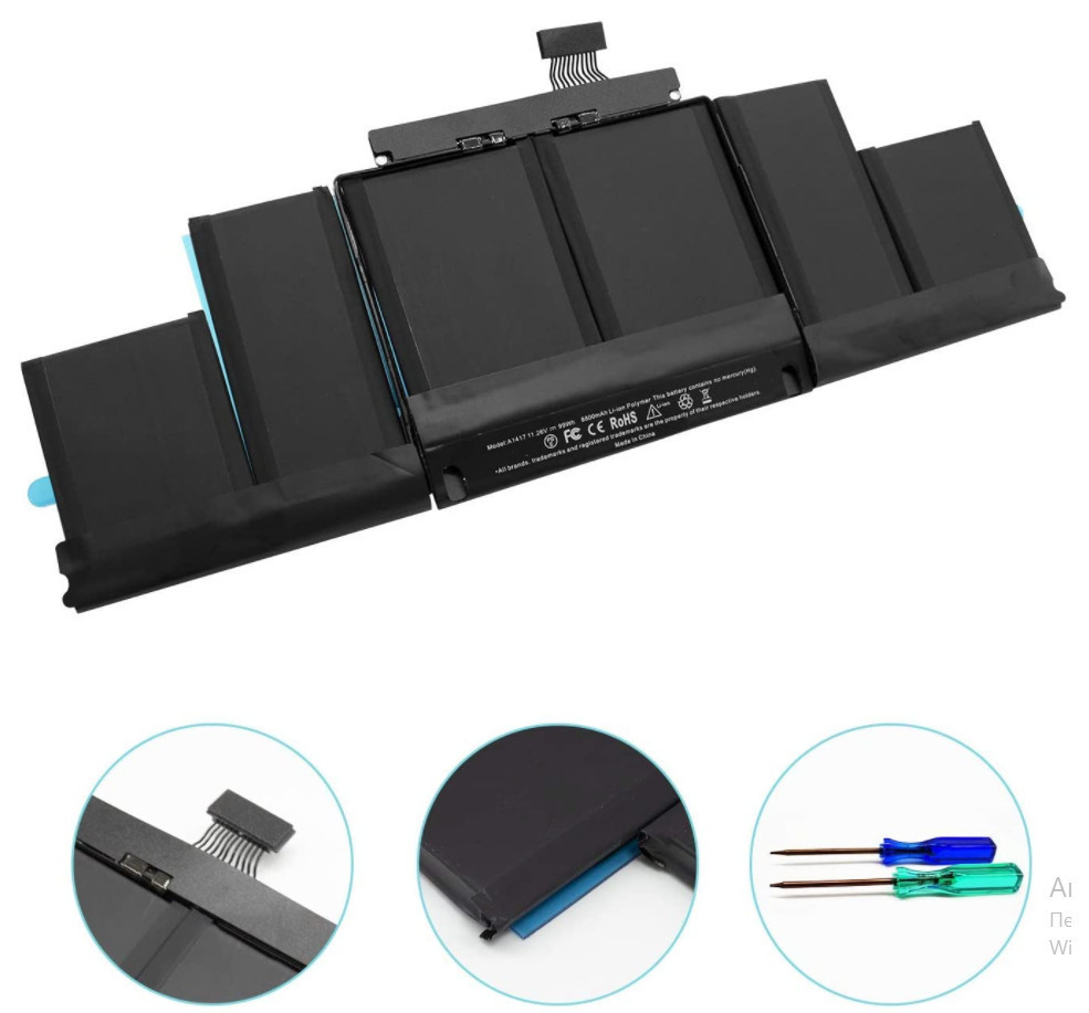 Батарея для Apple A1417  A1398 MacBook Pro Retina 15" 2012-2013гг., фото 1