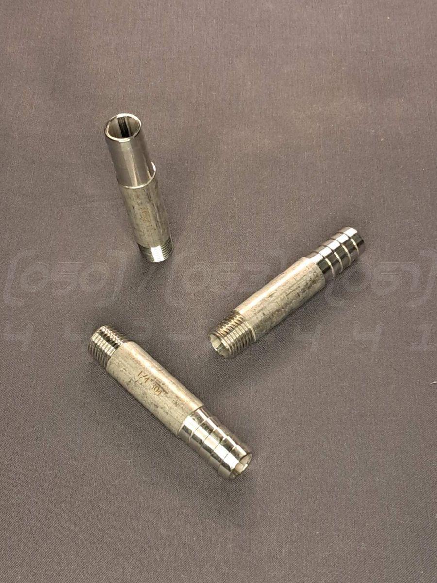 Штуцер шланговий Ду = 8 (1/4") з нержавіючої сталі AISI304 під шланг Ø13.5 мм