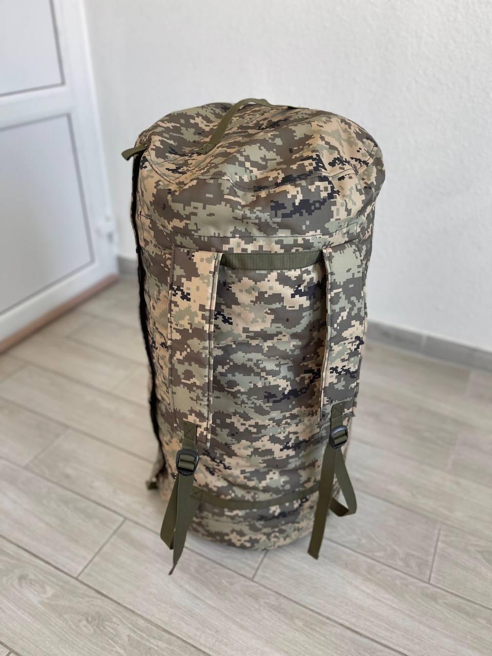 Военный баул на 120 литров армейский ВСУ тактический сумка рюкзак 98*40 см походный цвет пиксель IBM-9 - фото 5 - id-p2135695332