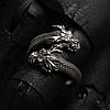 Каблучка дракон срібляста у вигляді Древнього двоголового дракона Firt регульований розмір AurumLux008, фото 5