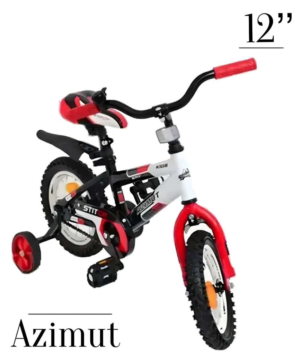 Дитячий велосипед 2-колісний AZIMUT зі страхувальними колесами, найкращі велосипеди для малюків 12 дюймів