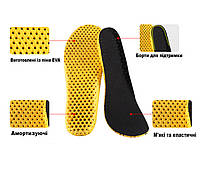Устілки спортивні із пористим низом розмір 35-41. Обрізні устілки універсальні для спорту з піни EVA, фото 3