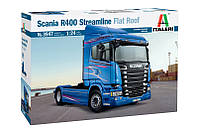 Сборная модель грузового автомобиля SCANIA R400 STREAMLINE Flat Roof в масштабе 1/24. ITALERI 3947