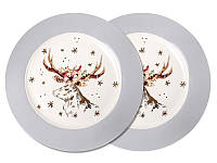 Набор фарфоровых тарелок из 2-х штук Lefard Рождественский олень 19 см 924-663 GoodStore
