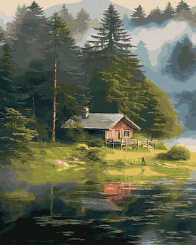 Картина за номерами Будиночок біля озера Нікітошка 40 х 50 см (ANG651)